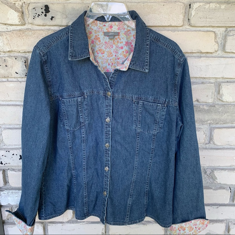 J Jill jean jacket button front
